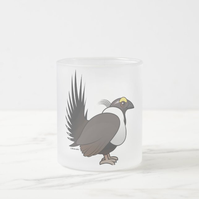 Taza De Cristal Esmerilado Urogallo sabio de Birdorable (Centro)