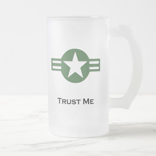 Taza De Cristal Esmerilado USA Trust Me Green (Derecha)