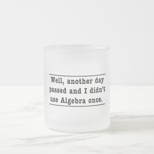 Taza De Cristal Esmerilado Usando álgebra (Centro)