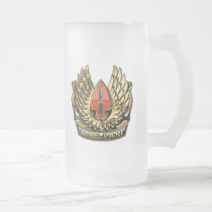 TAZA DE CRISTAL ESMERILADO USASOC DUI