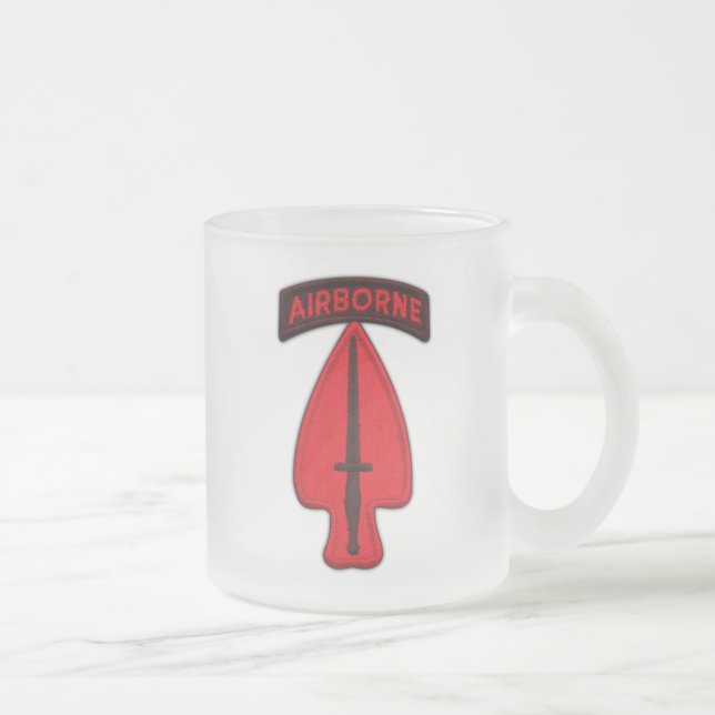 Taza De Cristal Esmerilado USASOC SOCOM SOC operaciones especiales de veteran (Derecha)