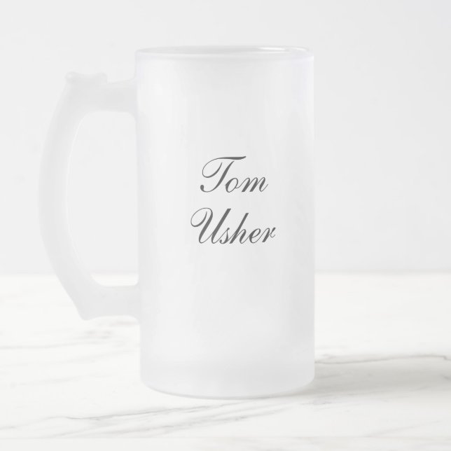 Taza De Cristal Esmerilado Usher Mug personalizado (Izquierda)