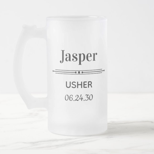 Taza De Cristal Esmerilado Usher Personalizado (Izquierda)