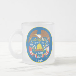 Taza De Cristal Esmerilado Utah Flag Coffee Mug