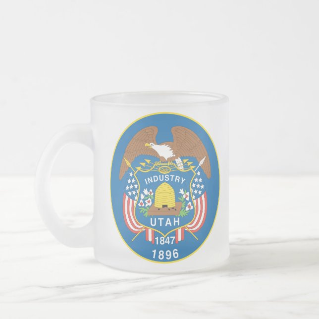 Taza De Cristal Esmerilado Utah Flag Coffee Mug (Izquierda)