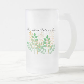 Taza De Cristal Esmerilado Utensilios de madera bruja