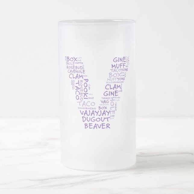 Taza De Cristal Esmerilado V para la victoria de la vagina en Michigan (Centro)