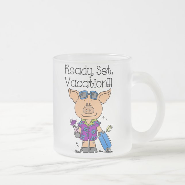 Taza De Cristal Esmerilado Vacaciones preparadas (Derecha)