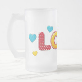 Taza De Cristal Esmerilado Valentine Fun 3D Mix and Match