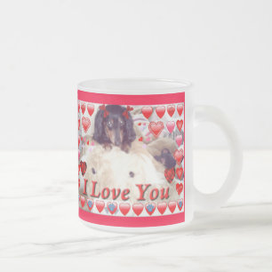 TAZA DE CRISTAL ESMERILADO VÁLVULAS - MUGS - MINI DACHSHUND TE AMO