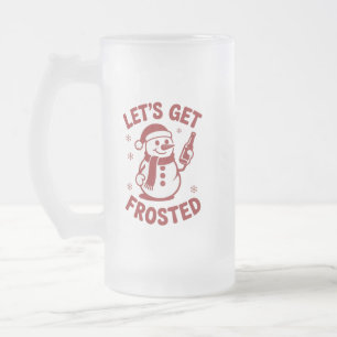 Taza De Cristal Esmerilado Vamos a conseguir un muñeco de nieve helado Cervez