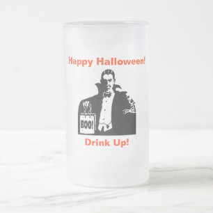 Taza De Cristal Esmerilado Vampiro Halloween Mug