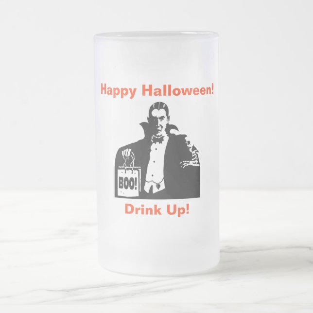 Taza De Cristal Esmerilado Vampiro Halloween Mug (Centro)