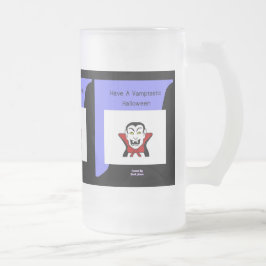 Taza De Cristal Esmerilado Vamptártico Halloween Grande Escarcha de vidrio