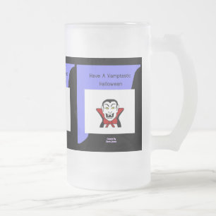 Taza De Cristal Esmerilado Vamptártico Halloween Grande Escarcha de vidrio