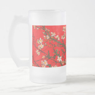 Taza De Cristal Esmerilado Van Gogh Almond Blossoms Red