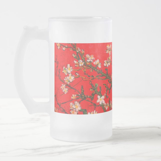 Taza De Cristal Esmerilado Van Gogh Almond Blossoms Red (Izquierda)