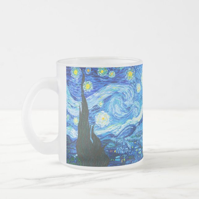 Taza De Cristal Esmerilado Van Gogh Starry Night (Izquierda)