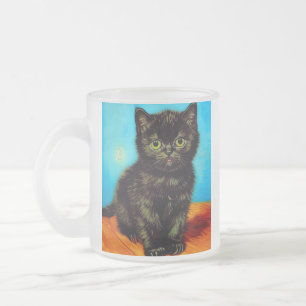 Taza De Cristal Esmerilado Van Gogh Style Pouting Kitten