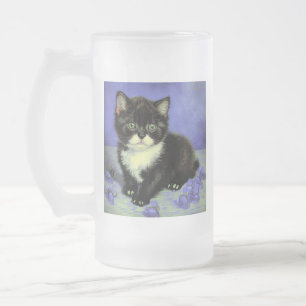 Taza De Cristal Esmerilado Van Gogh Tuxedo Kitten