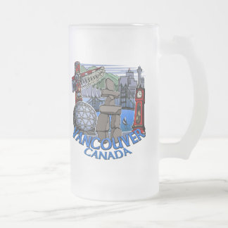Taza De Cristal Esmerilado Vancouver Canada Beer Mugs & Inukshuk Glasses