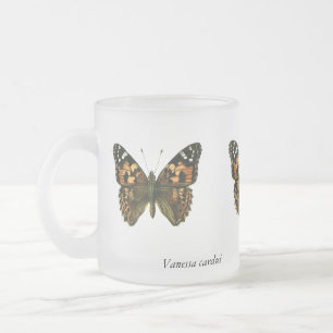 Taza De Cristal Esmerilado Vanessa Cardui - La Mariposa de la Señora Pintada