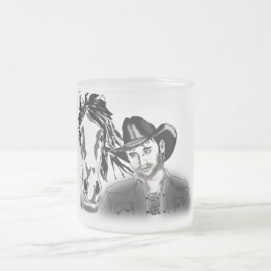 Taza De Cristal Esmerilado Vaquero 1