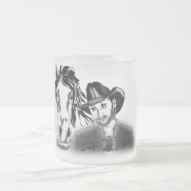 Taza De Cristal Esmerilado Vaquero 1 (Centro)