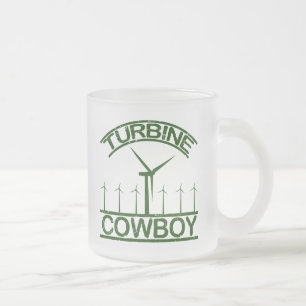 Taza De Cristal Esmerilado Vaquero de la turbina