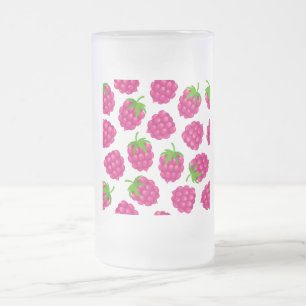Taza De Cristal Esmerilado vaso con fruta de frambuesa de verano