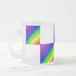 Taza De Cristal Esmerilado Vaso esmerilado con gradiente de arcoíris a cuadro