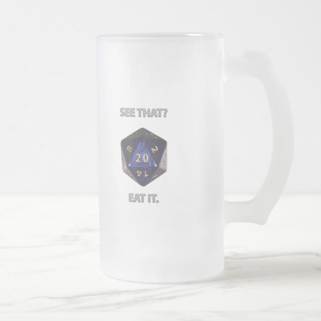 Taza De Cristal Esmerilado ¿Vea eso?  Cómalo (Derecha)
