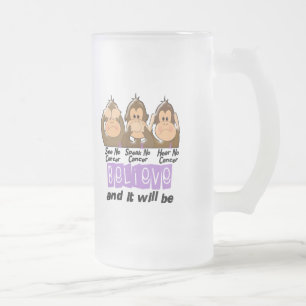 Taza De Cristal Esmerilado Vea que hablar no oiga a ningún cáncer 1