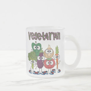 Taza De Cristal Esmerilado Vegetariano