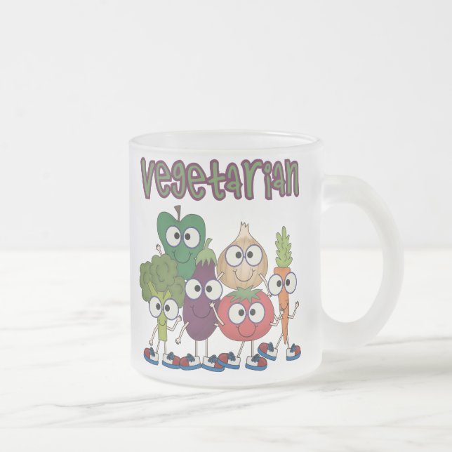Taza De Cristal Esmerilado Vegetariano (Derecha)
