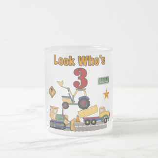 Taza De Cristal Esmerilado Vehículos de construcción camisetas de tercer cump