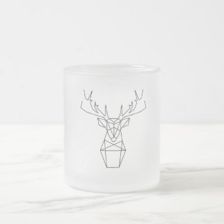 Taza De Cristal Esmerilado Venado geométrico