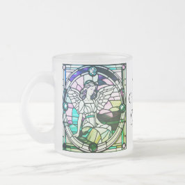 Taza De Cristal Esmerilado Ventana de vidrio manchado de Angel Green navidade
