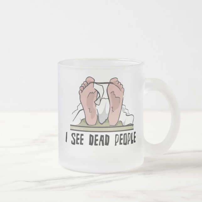 Taza De Cristal Esmerilado Veo Personas Muertas (Derecha)