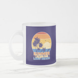 Taza De Cristal Esmerilado Verano California Long Beach-66594