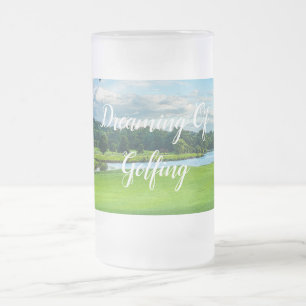 Taza De Cristal Esmerilado Verano En El Campo De Golf