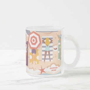 Taza De Cristal Esmerilado Verano Playa 2025