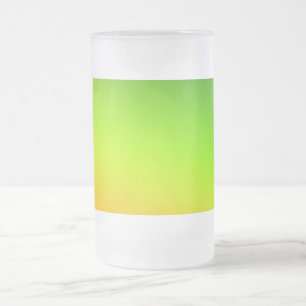 Taza De Cristal Esmerilado verde amarillo naranja simple minimal.personalizad