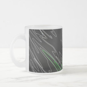 Taza De Cristal Esmerilado Verde negro mareado