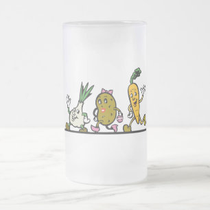Taza De Cristal Esmerilado verduras corrientes divertidas