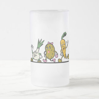 Taza De Cristal Esmerilado verduras corrientes divertidas