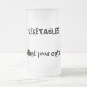 Taza De Cristal Esmerilado VERDURAS: Qué comida come