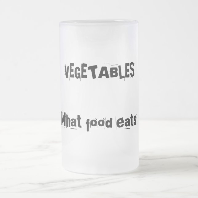 Taza De Cristal Esmerilado VERDURAS: Qué comida come (Centro)