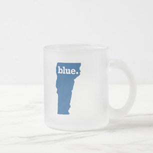 TAZA DE CRISTAL ESMERILADO VERMONT ESTADO AZUL