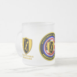 Taza De Cristal Esmerilado Veterano de guerra electrónica del ejército orgull